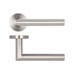 Julian Door Handle on Rose Grade 201 Satin Stainless Steel - By Frelan Hardware - JSS204