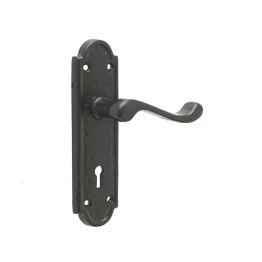 Turnberry Suite Door Handle on Lockplate Black - By Frelan Hardware - JAB300