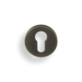 Valli Euro Profile Push-on Round Rosette Escutcheon - Antique Brass
