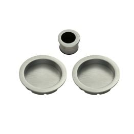 Sliding Door Rose With Flush Pull - Satin Nickel