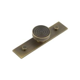 Murray Cupboard Knobs 40mm Plain Backplate Antique Brass - By Frelan Hardware - HOX-1140AB-5090AB