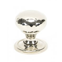 Polished Nickel Hammered Mushroom Cabinet Knob 32mm