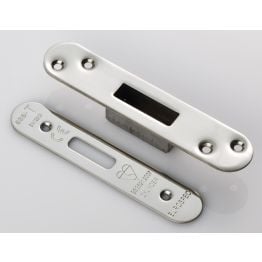 Easi T Forend Strike & Fixing Pack To Suit Euro Profile Bs Cylinder Deadlock-Bright Stainless Steel-Radius Forend - Bright Stainless Steel
