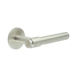 CR-103 Satin Stainless Steel  Fixed Dead Round Rose Door Handle - By Frelan Hardware - CR-103A3SSS