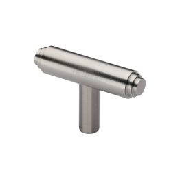 Heritage Brass Cabinet Knob Stepped T-Bar Design 45mm Satin Nickel finish