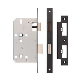 Jedo 78mm Din Bathroom Locks 60mm Backset Black - By Frelan Hardware - JL-DB60MB