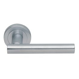 Calla Lever On Round Rose  - Satin Chrome