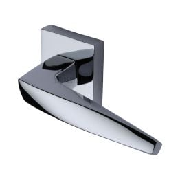 Sorrento Door Handle Lever Latch on Square Rose Serpentine Design Polished Chrome finish