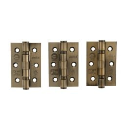 Atlantic CE Fire Rated Grade 7 Ball Bearing Hinges 3" x 2" x 2mm set of 3 - Antique Brass