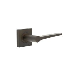 Knightsbridge Door Handle on Square Plain Rose Dark Bronze - By Frelan Hardware - BUR20KIT84