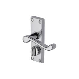 Project Hardware Door Handle for Privacy Set Malvern Short Design Polished Chrome finish