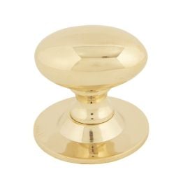 Polished Brass Oval Cabinet Knob 40mm