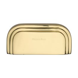 Heritage Brass Drawer Pull Bauhaus Design 76mm CTC Polished Brass Finish