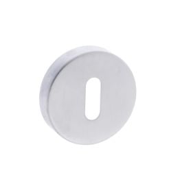Forme Key Escutcheons on Minimal Round Rose - Satin Chrome