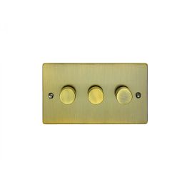 Eurolite Enhance Decorative 3 Gang Dimmer Antique Brass