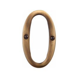 Heritage Brass Numeral 0 Face Fix 76mm (3") Antique Brass finish