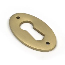 Satin Brass Oval Escutcheon