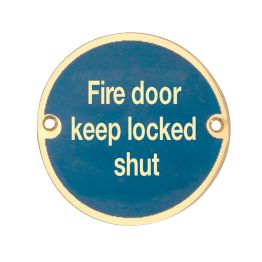 Stainless Steel Fire Door Keep Locked Shut 75mm Polished Brass - By Frelan Hardware - JS109PB
