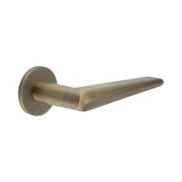 CR-107 Antique Brass Fixed Dead Round Rose Door Handle - By Frelan Hardware - CR-107A3AB