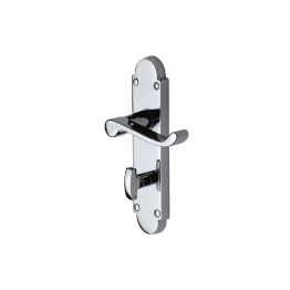 Heritage Brass Door Handle for Bathroom Builders' Range Polished Chrome finish