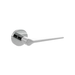 Senza Pari Laviano Lever Door Handle on Minimal Round Rose - Polished Chrome