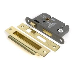 Polished Brass 2½" Heavy Duty Bathroom Mortice Lock