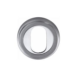 Heritage Brass Oval Profile Cylinder Escutcheon Satin Chrome finish