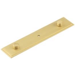 Rushton Backplate for Cupboard Knobs 140x30mm Satin Brass - By Frelan Hardware - HOX6090SB