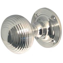 Jedo Reeded Mortice Door Knobs 53mm Polished Chrome - By Frelan Hardware - JR6MPC