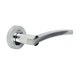 Modena Door Handle on Rose Polished Chrome/Satin Chrome - By Frelan Hardware - JV780PCSC