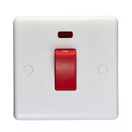 Eurolite Enhance White Plastic 45Amp Switch with Neon Indicator White