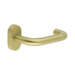 CR-106 Satin Brass Multi Point Oval Rose Door Handle - By Frelan Hardware - CR-106C4SB