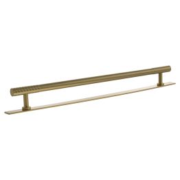 Millhouse Brass Chrysler Diamond T-Bar Cabinet Pull Handle on Backplate 320mm - Satin Brass