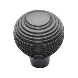 Heritage Brass Cabinet Knob Reeded Design 38mm Matt Bronze finish