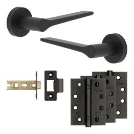 Complete Gio Door Handle Pack - Internal Doors - Black - By Frelan Hardware - JE-E2A-MB
