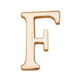 Heritage Brass Alphabet F Pin Fix 51mm (2") Polished Brass Finish