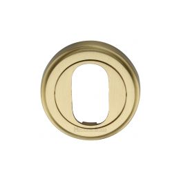 Heritage Brass Oval Profile Cylinder Escutcheon Satin Brass finish