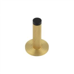 Burlington Knurled Wall Mounted Doorstops Reeded Rose Satin Brass - By Frelan Hardware - BUR-968SB-974SB