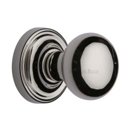 Heritage Brass Mortice Knob on Rose Hampstead Design Polished Nickel finish