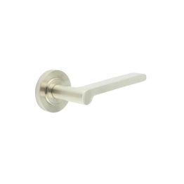 Fitzrovia Door Handles Plain Rose Satin Nickel - By Frelan Hardware - BUR15KIT313