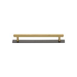 Heritage Brass Cabinet Pull Knurled Design with Plate 96mm CTC Matt Bronze/Satin Brass Finish