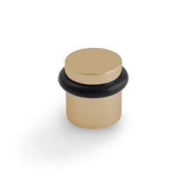 Valli 38 x 35mm - Floor Mounted Plain Doorstop - Concealed Fix - Polished Brass PVD