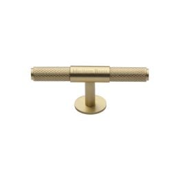 Heritage Brass Cabinet Knob Knurled Fountain Design 90mm Satin Brass finish