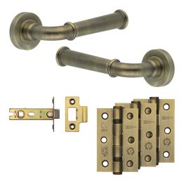 Complete Classic Door Handle Pack - Internal Doors - Antique Brass - By Frelan Hardware - JE-A3B-AB