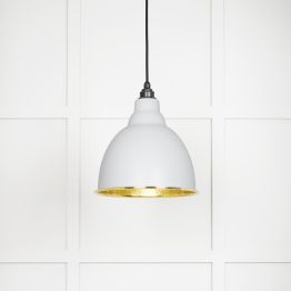 Hammered Brass Brindley Pendant in Flock