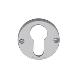 Heritage Brass Euro Profile Cylinder Escutcheon Satin Chrome finish