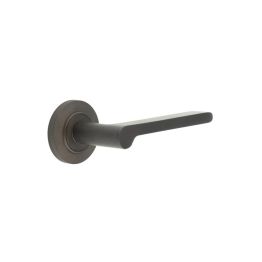 Fitzrovia Door Handles Chamfered Rose Dark Bronze - By Frelan Hardware - BUR15KIT80