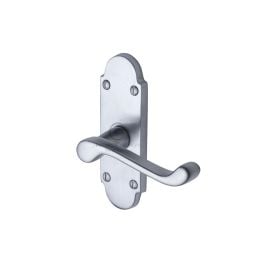 Project Hardware Door Handle Lever Latch Milton Short Design Satin Chrome finish