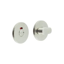 CR-801 Satin Stainless Steel Thumb Turn & Lock Round Rose w/ Indicator - By Frelan Hardware - CR-801AJ7SSS
