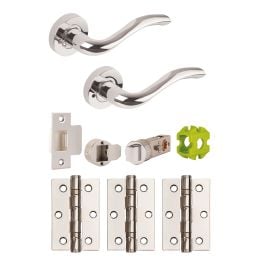 Jigtech Solar Privacy Door Pack Polished Chrome - JTB81000